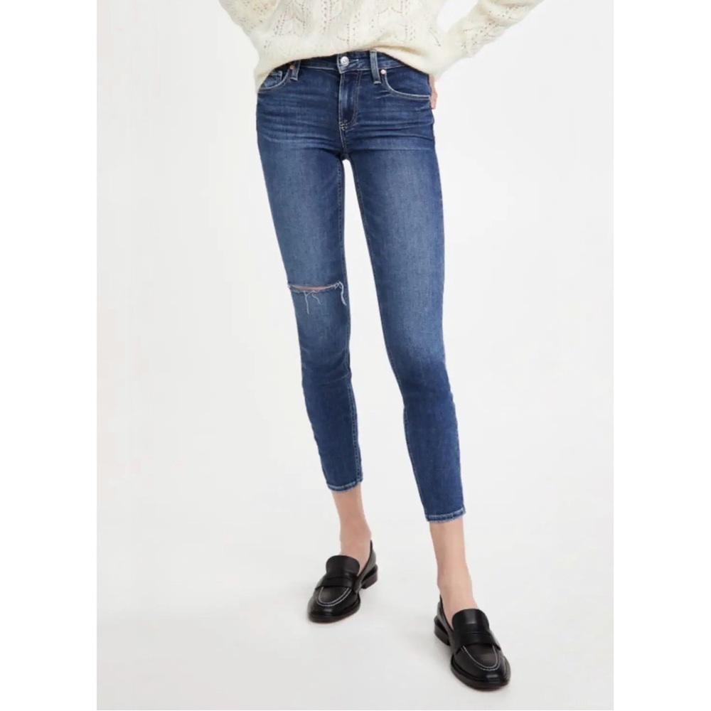 PAIGE Verdugo Ankle Distressed Skinny Jeans in Roadhouse Destructed 26